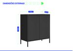 Balcão Alto Multiúso Itatiaia Smart - 2 Portas - Preto Matte